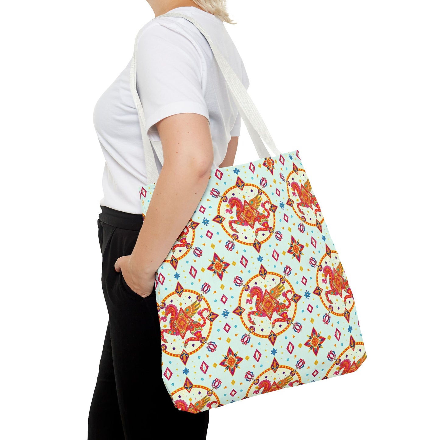 Tote Bag (AOP), Aquarius, Zodiac v1, Jewel Pattern