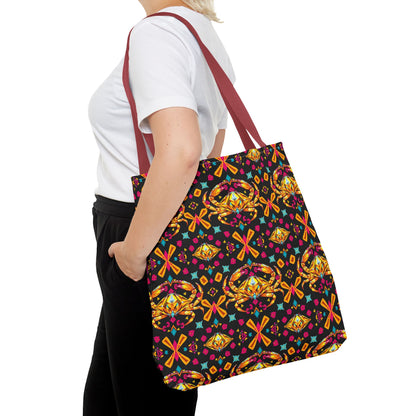 Tote Bag (AOP), Cancer, Zodiac v1, Jewel Pattern
