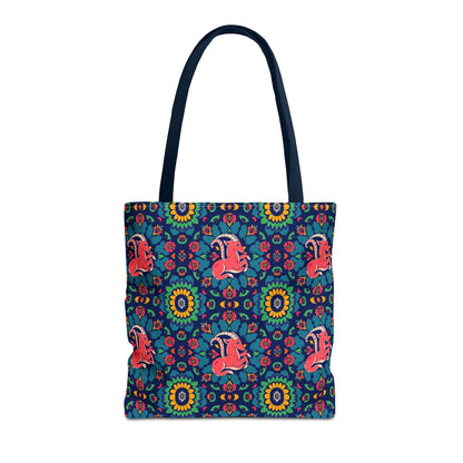 Tote Bag (AOP), Capricorn, Zodiac v1, Flower Pattern
