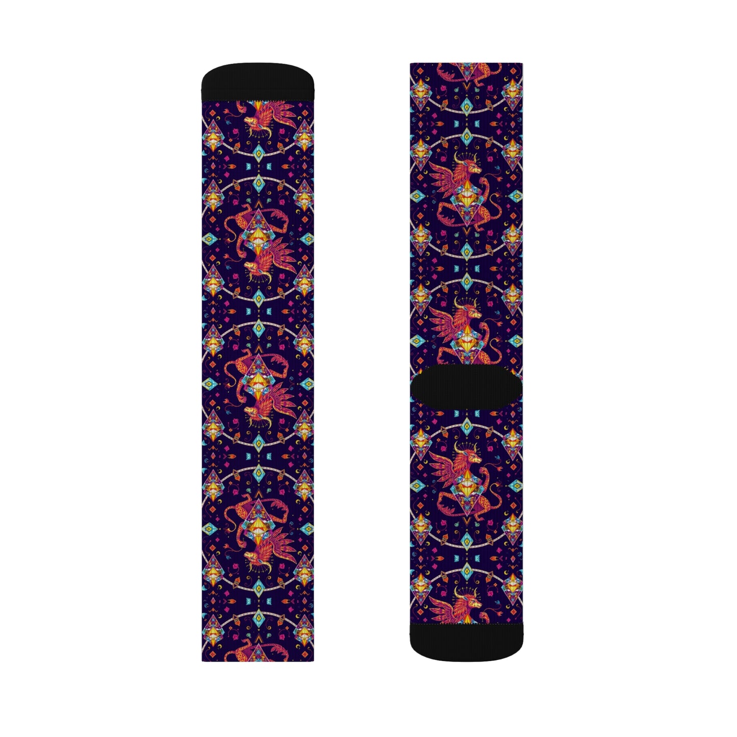 Sublimation Socks, Virgo, Zodiac, Jewel Pattern