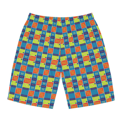 Men's Board Shorts, (AOP), Gemini, Zodiac v2, Shape Pattern