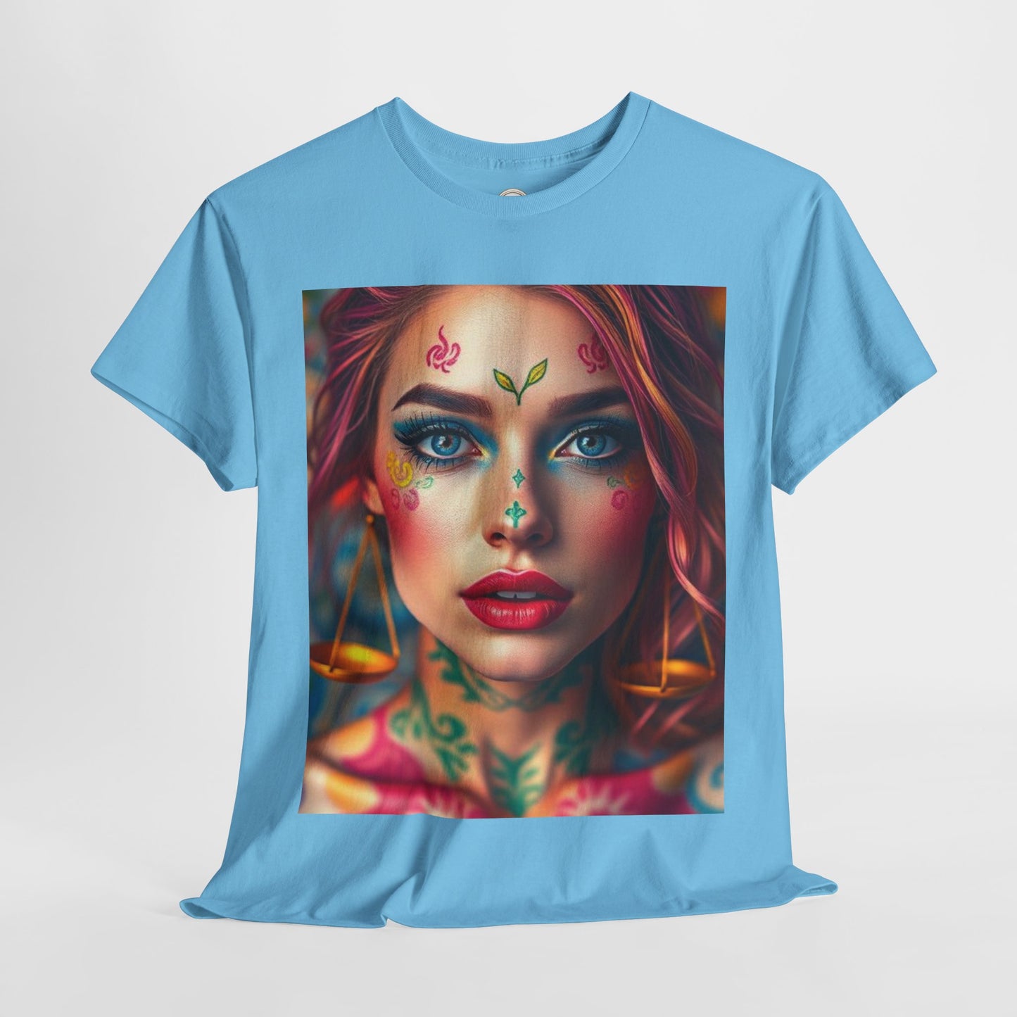 Unisex Heavy Cotton T-Shirt, Libra, Zodiac v1, Sexy Art