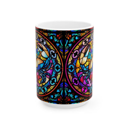 Ceramic Mug, (11oz, 15oz), Ceramic Coffee Mug, AOP, Glass Design v1, Cancer Zodiac