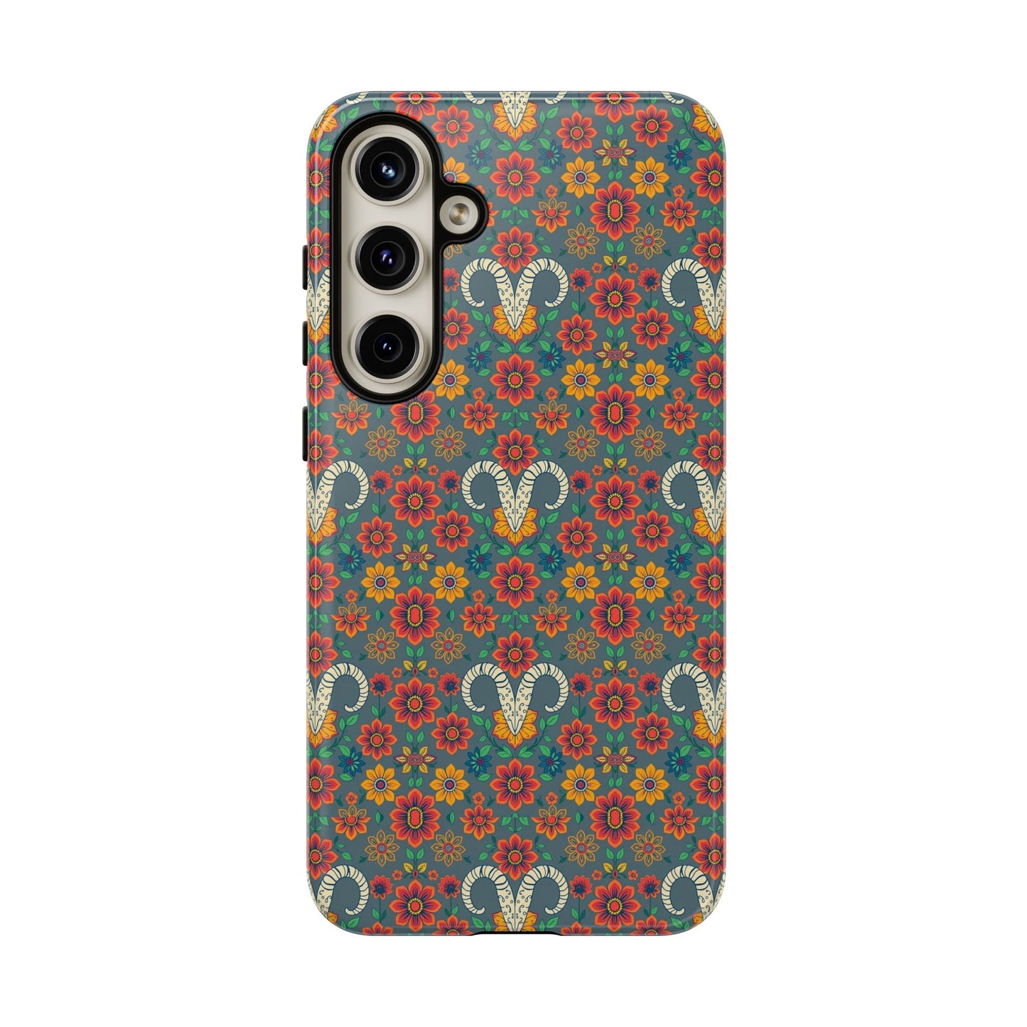 Tough Cases, Aries, Zodiac v3, Flower Pattern