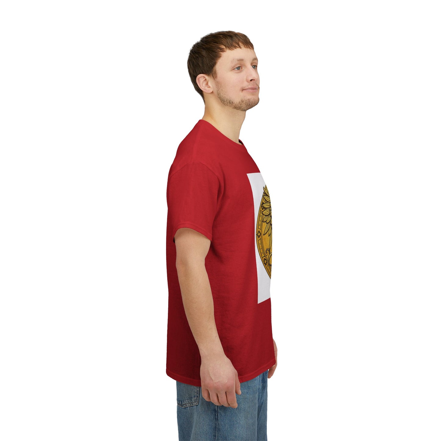Unisex Heavy Cotton T-Shirt, Golden Angel Coin, Virgo Zodiac Design