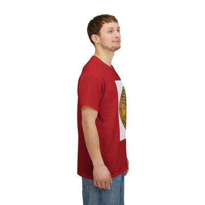 Unisex Heavy Cotton T-Shirt, Golden Angel Coin, Virgo Zodiac Design