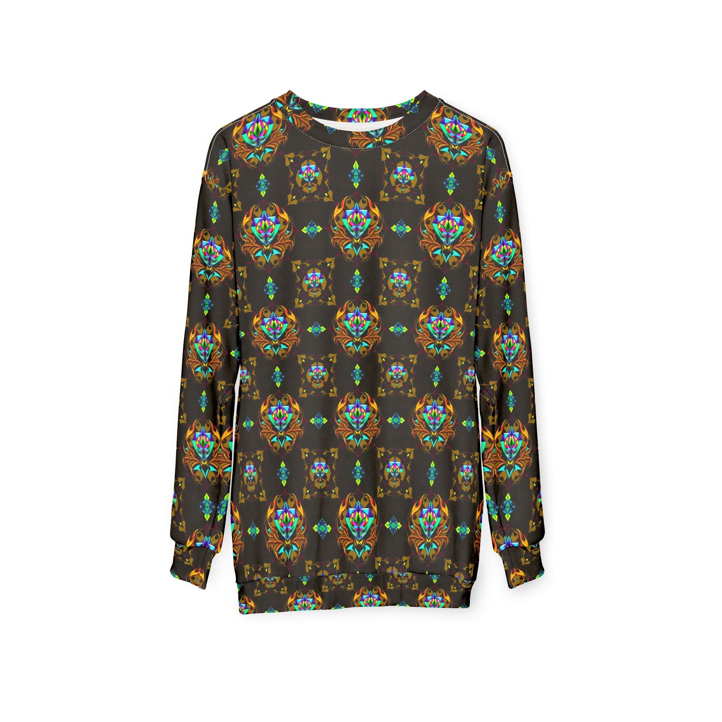 Unisex Sweatshirt (AOP), Scorpio, Zodiac v4, Jewel Pattern