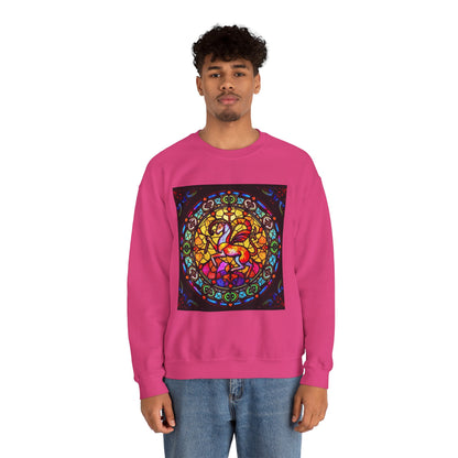 Unisex Heavy Blend™ Crewneck Sweatshirt, Glass 1, Aries Zodiac Design