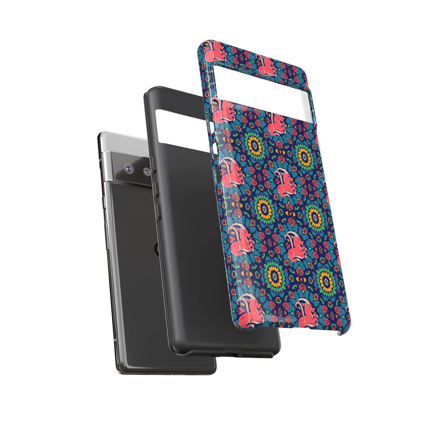 Tough Cases, Capricorn, Zodiac v1, Flower Pattern