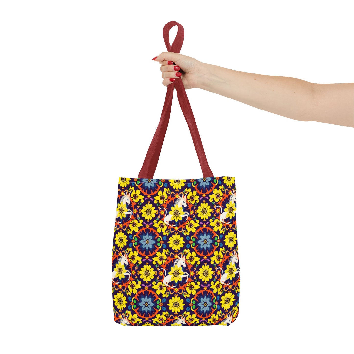 Tote Bag (AOP), Aquarius, Zodiac v1, Flower Pattern