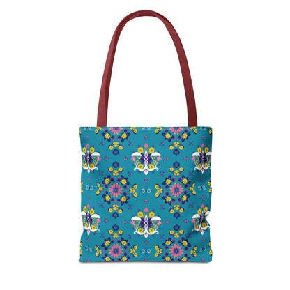 Tote Bag (AOP), Libra, Zodiac v1, Flower Pattern