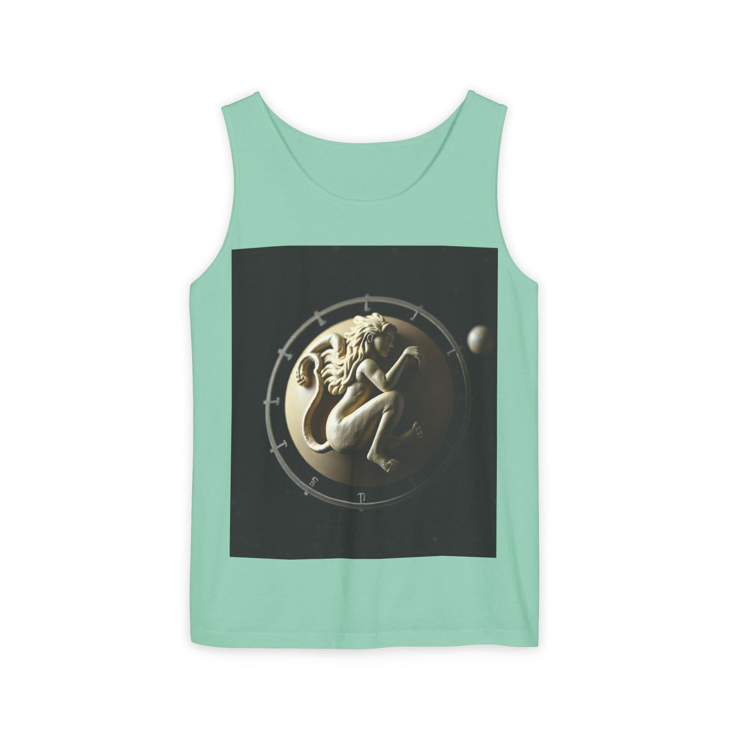 Unisex Garment-Dyed, Tank Top, Virgo Design, Planet Symbol, 100% US cotton