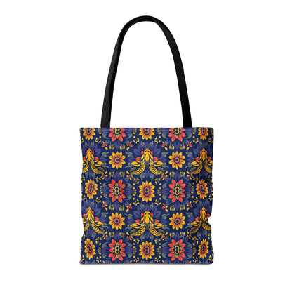Tote Bag, (AOP), Taurus, Zodiac v3, Flower Pattern