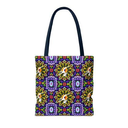Tote Bag (AOP), Sagittarius, Zodiac v2, Flower Pattern