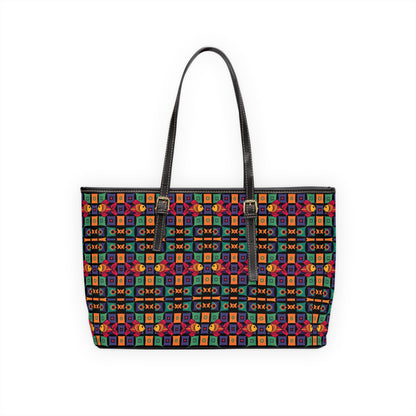 Leather Shoulder Bag, Pisces, Zodiac v2, Shapes Pattern
