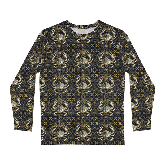Men's Long Sleeve Shirt, (AOP), Cancer, Zodiac v1, Pattern