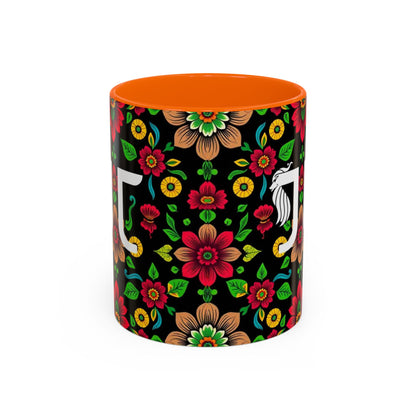 Accent Coffee Mug, Gemini, Zodiac v4, Flower Pattern, (11, 15oz)