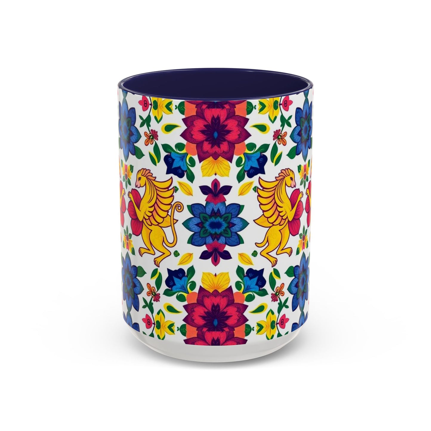 Accent Coffee Mug, Gemini, Zodiac, Flower Pattern, (11, 15oz)