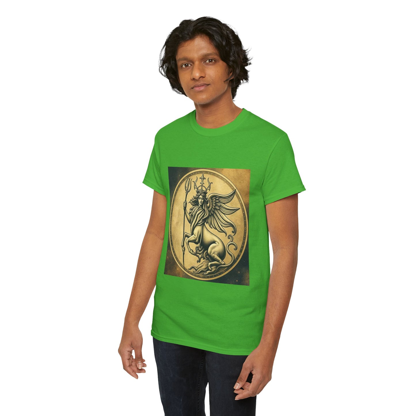 Unisex Heavy Cotton T-Shirt, Angel Animal, Virgo Zodiac Design