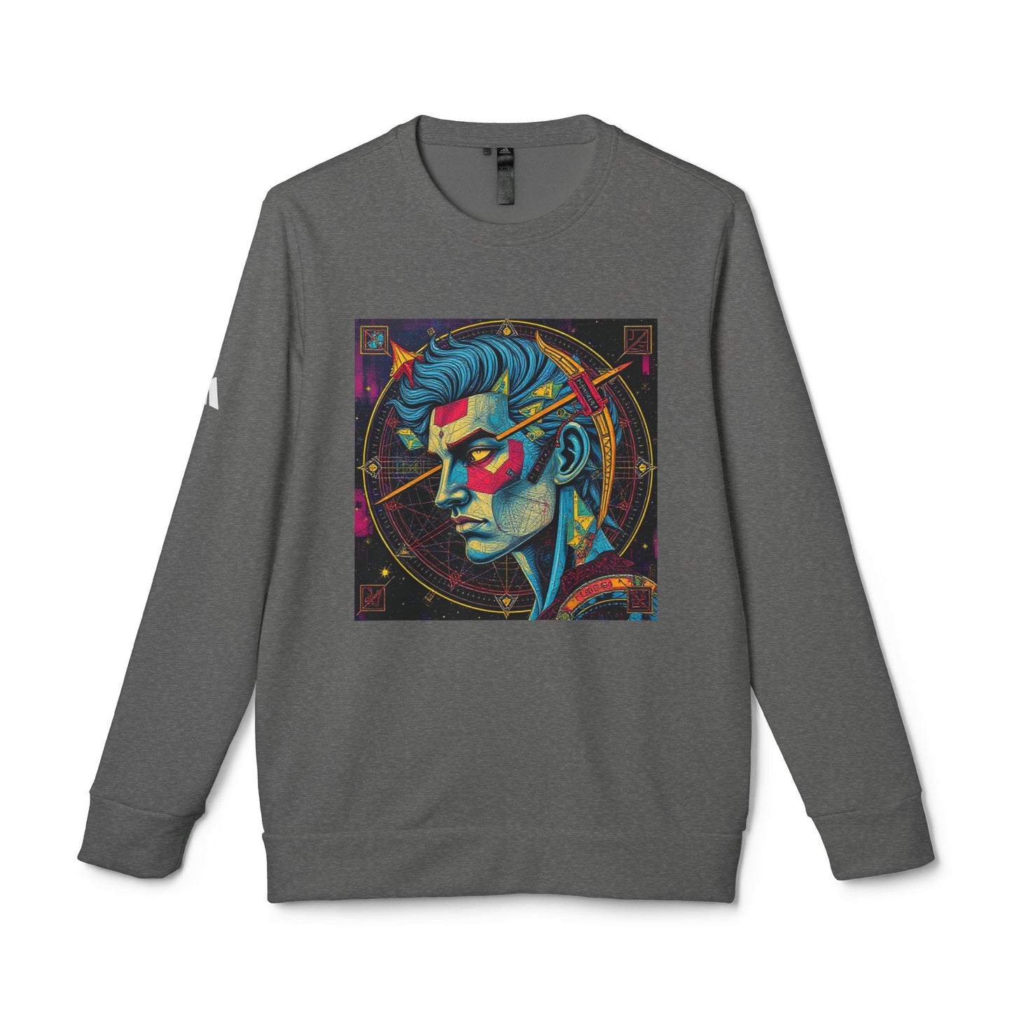 Adidas, Unisex Fleece Crewneck Sweatshirt, Sagittarius, Pop Art, Zodiac