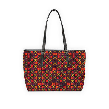 Leather Shoulder Bag, Sagittarius, Zodiac v3, Shapes Pattern