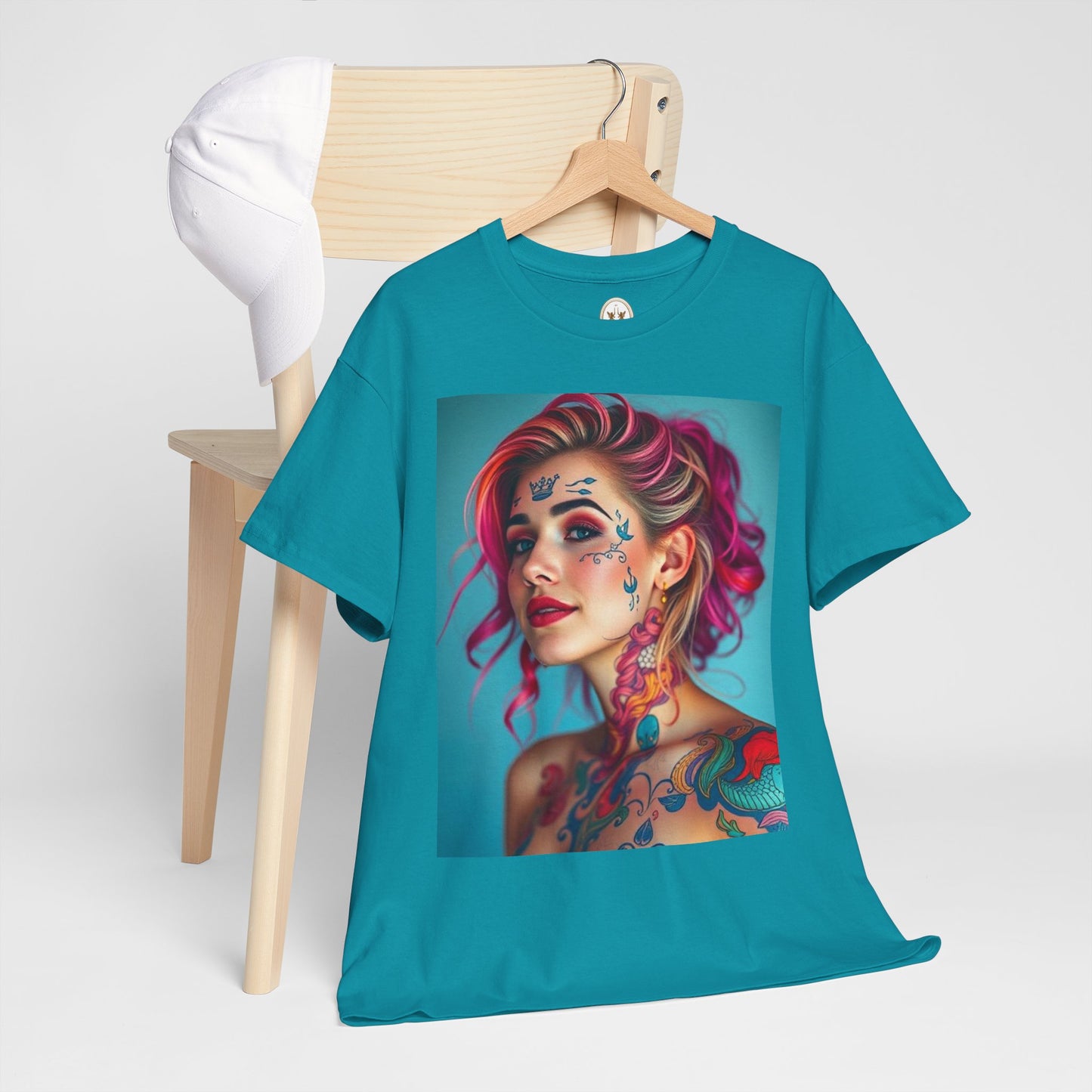 Unisex Heavy Cotton T-Shirt, Pisces, Zodiac v3, Sexy Art