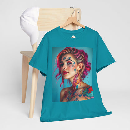 Unisex Heavy Cotton T-Shirt, Pisces, Zodiac v3, Sexy Art