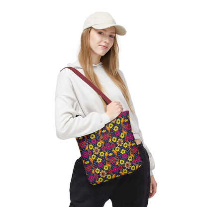 Tote Bag, (AOP), Scorpio, Zodiac v1, Flower Pattern