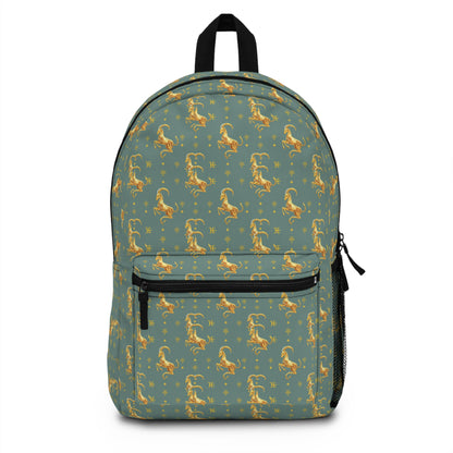 Backpack, Capricorn, Zodiac, Metal Pattern