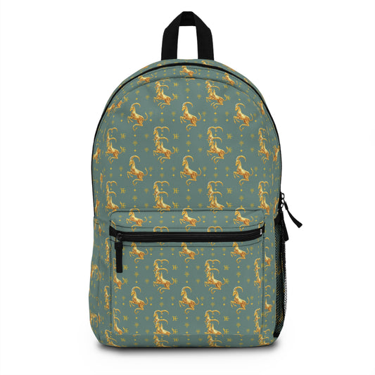 Backpack, Capricorn, Zodiac, Metal Pattern