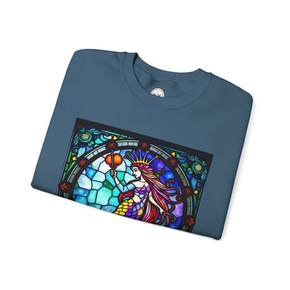 Unisex Heavy Blend™ Crewneck Sweatshirt, Glass, Aquarius Zodiac Design