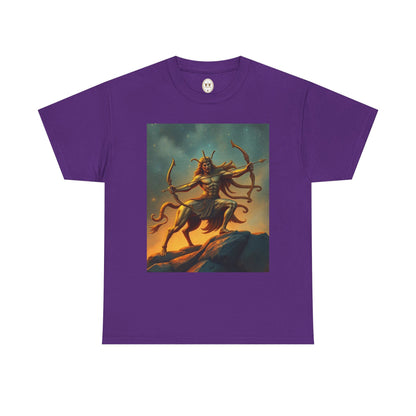 Unisex Heavy Cotton T-Shirt, Arrow Centaur, Sagittarius Zodiac Design