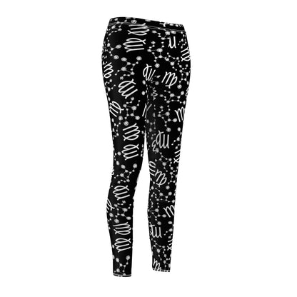 Women's Zodiac Cut & Sew Casual Leggings Virgo Zodiac sign
