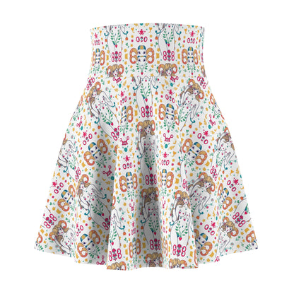 Women's Skater Skirt, (AOP), Aries, Zodiac, Sexy Pattern