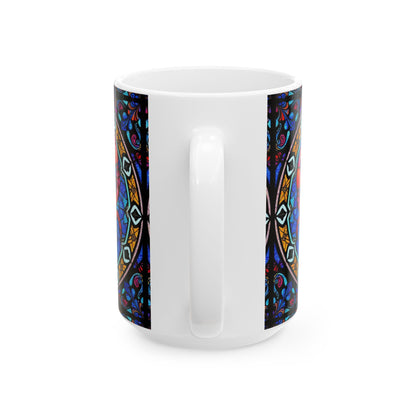 Ceramic Mug, (11oz, 15oz), Ceramic Coffee Mug, AOP, Glass Design, Cancer Zodiac