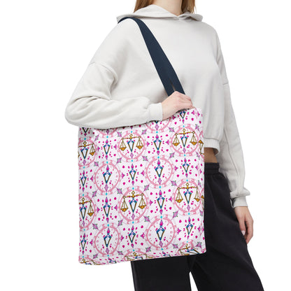 Tote Bag (AOP), Libra, Zodiac, Jewel Pattern