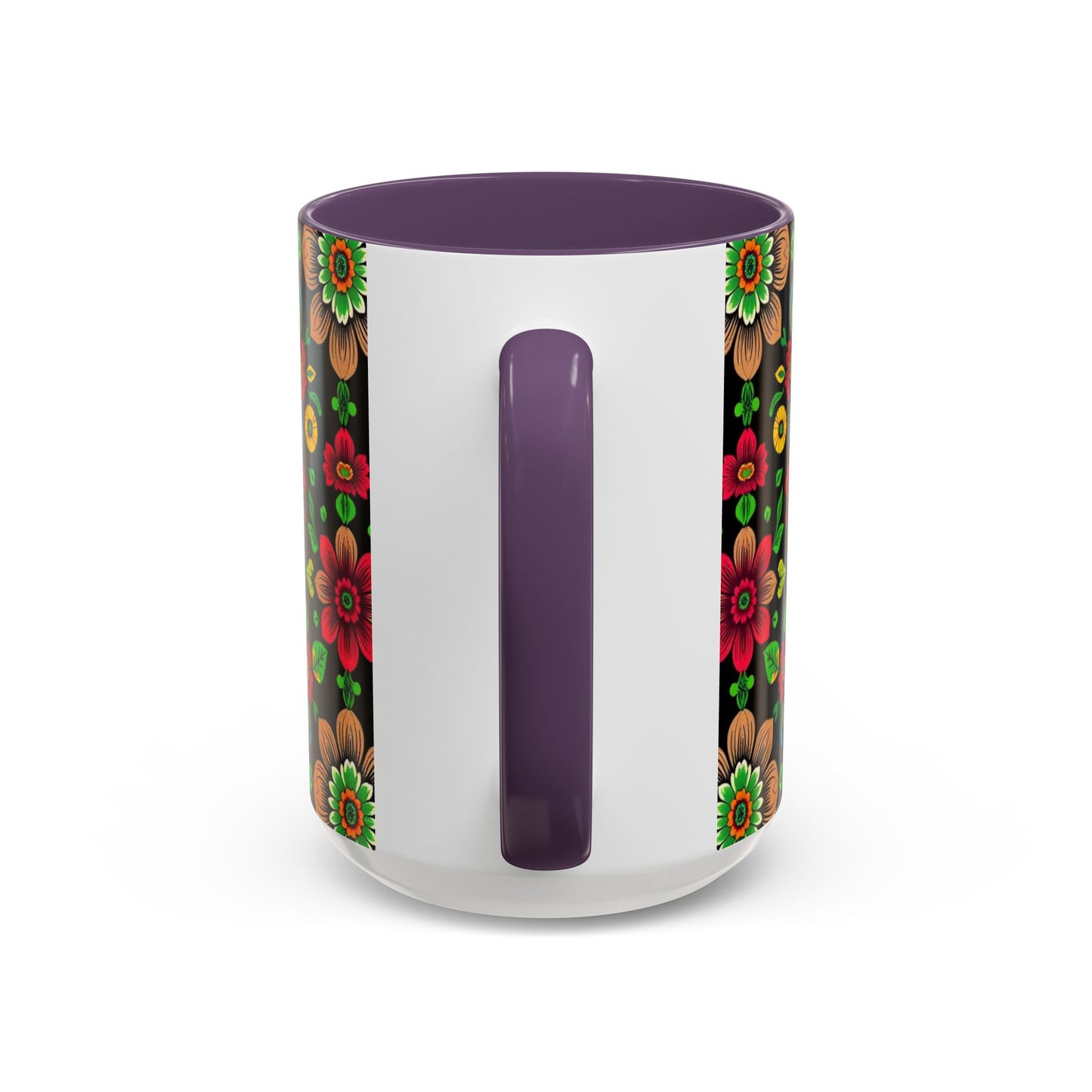 Accent Coffee Mug, Gemini, Zodiac v4, Flower Pattern, (11, 15oz)