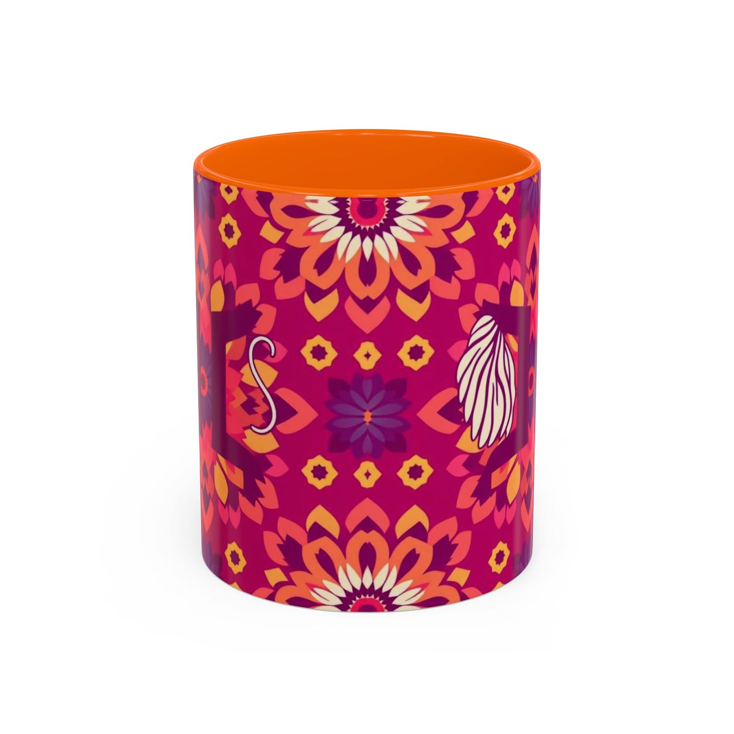 Accent Coffee Mug, Gemini, Zodiac v1, Flower Pattern, (11, 15oz)