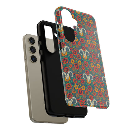 Tough Cases, Aries, Zodiac v3, Flower Pattern