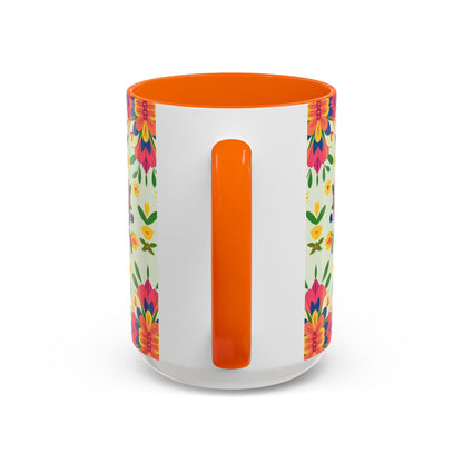 Accent Coffee Mug, Cancer, Zodiac v3, Flower Pattern, (11, 15oz)