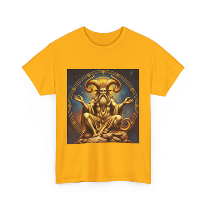 Unisex Heavy Cotton T-Shirt, On The Throne, Taurus Zodiac Design
