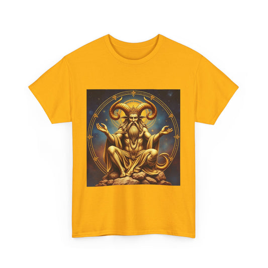 Unisex Heavy Cotton T-Shirt, On The Throne, Taurus Zodiac Design