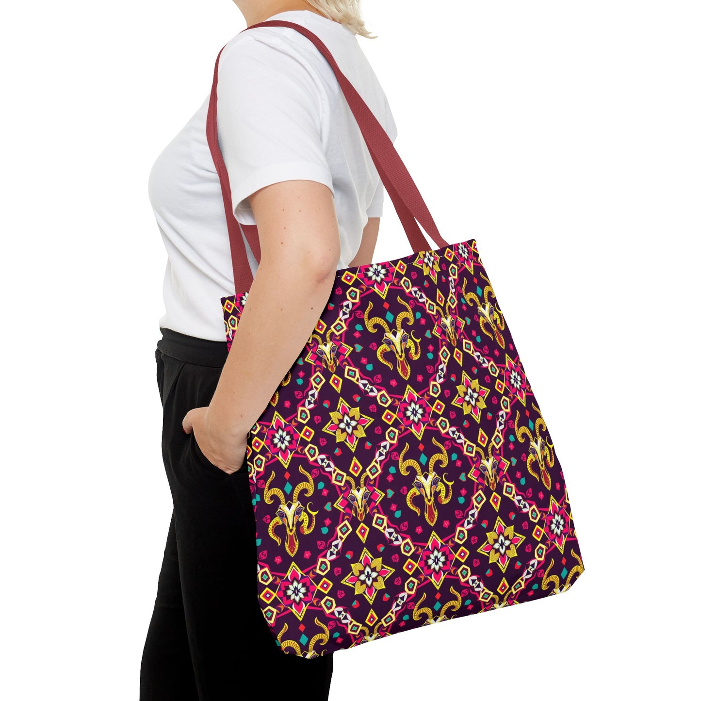 Tote Bag (AOP), Capricorn, Zodiac, Jewel Pattern