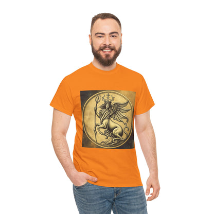 Unisex Heavy Cotton T-Shirt, Animal Angel v1, Virgo Zodiac Design