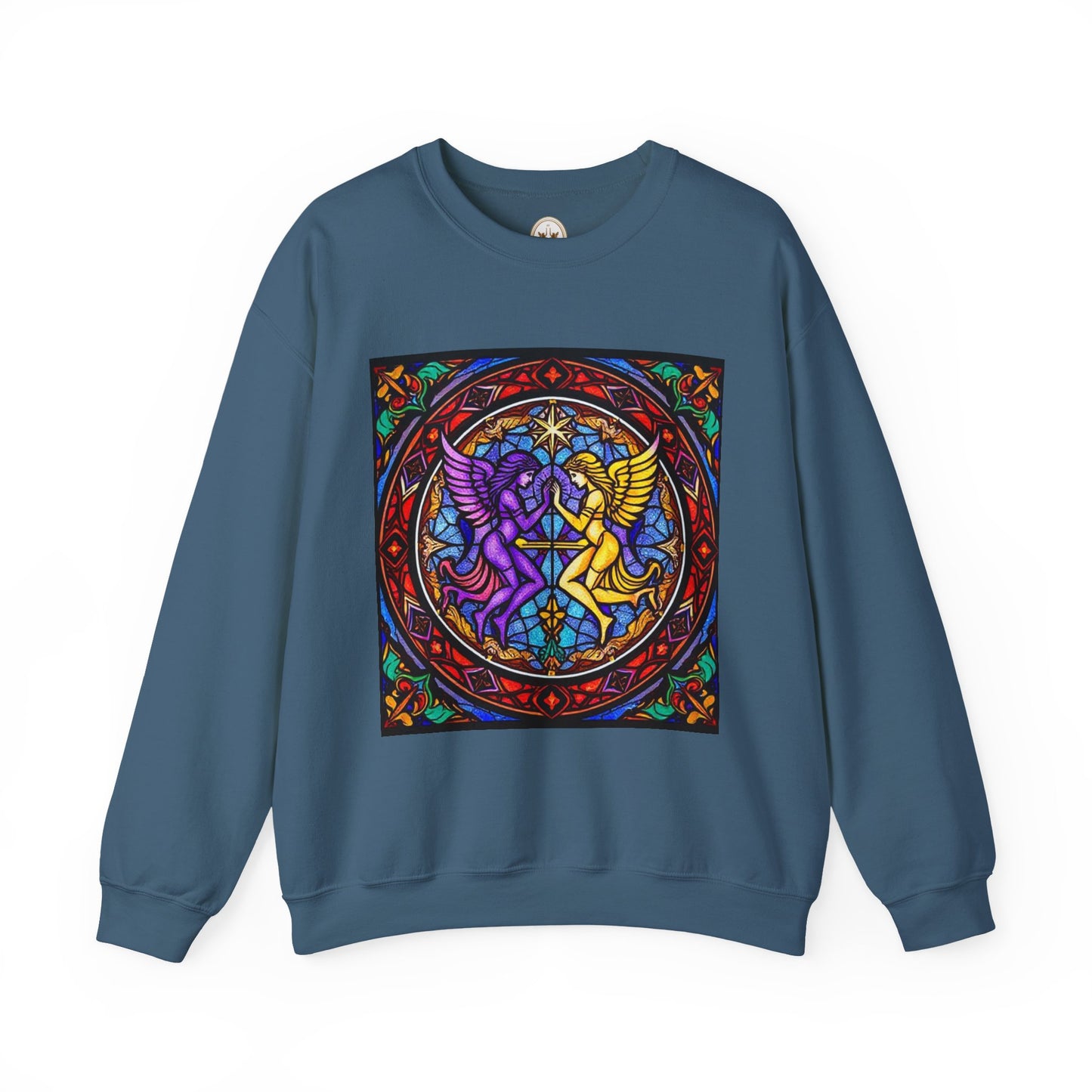 Unisex Heavy Blend™ Crewneck Sweatshirt, Glass, Gemini Zodiac Design