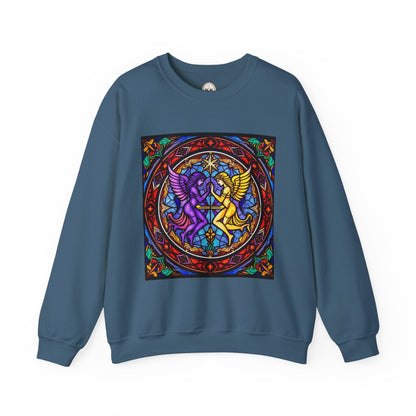 Unisex Heavy Blend™ Crewneck Sweatshirt, Glass, Gemini Zodiac Design