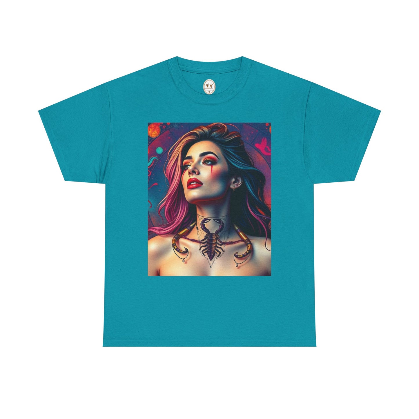 Unisex Heavy Cotton T-Shirt, Scorpio, Zodiac v1, Sexy Art
