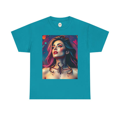 Unisex Heavy Cotton T-Shirt, Scorpio, Zodiac v1, Sexy Art