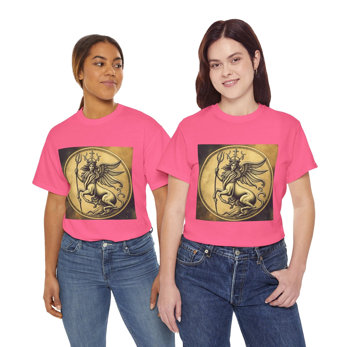 Unisex Heavy Cotton T-Shirt, Angel Animal, Virgo Zodiac Design