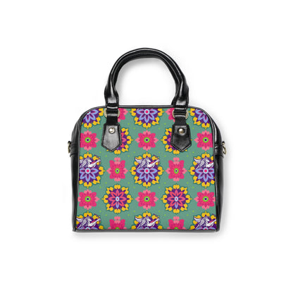 Shoulder Handbag, Sagittarius, Zodiac v1, Flower Pattern